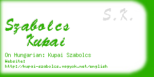 szabolcs kupai business card